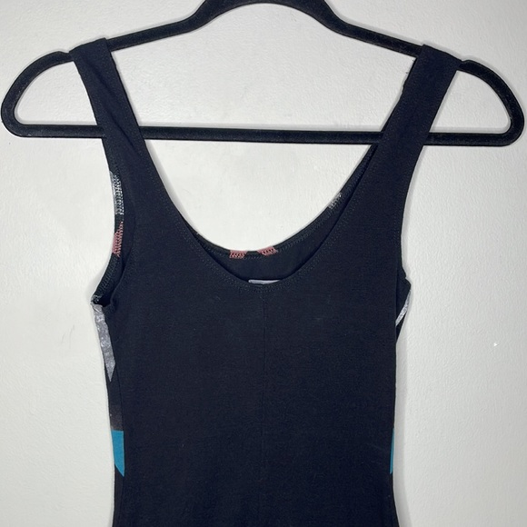 Vintage Y2K Charlotte Russe XS Black Multicolor Geometric Sleeveless Mini Dress - Picture 6 of 9